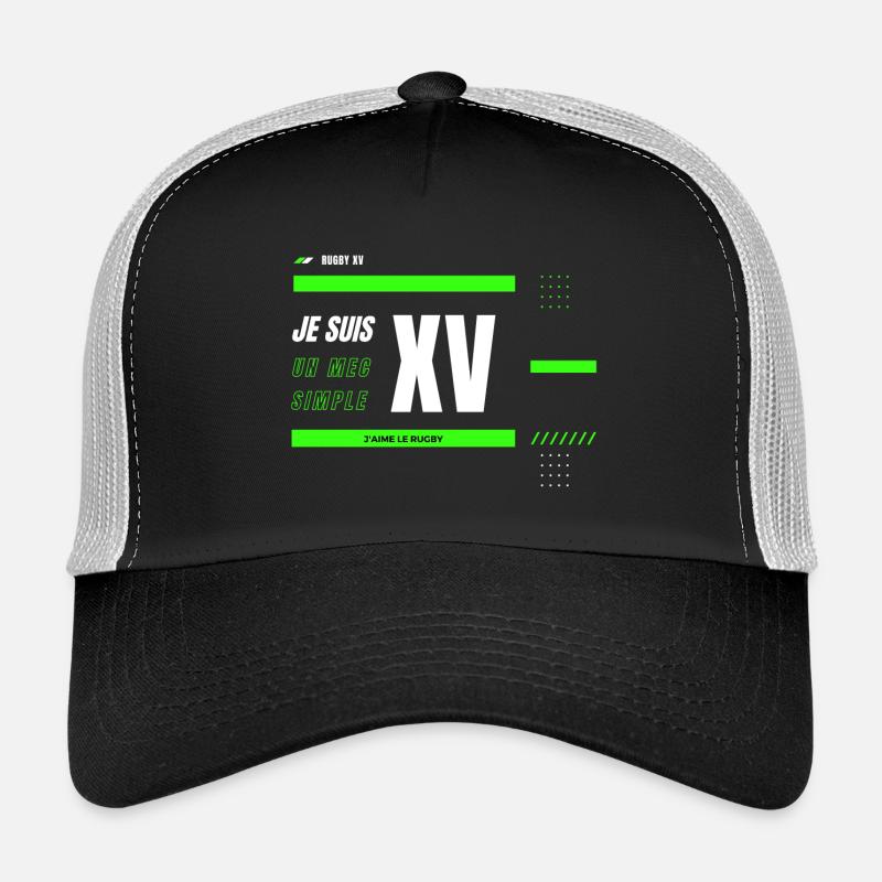 Rugby XV Je suis un mec simple - Casquette trucker  - noir/gris pierre