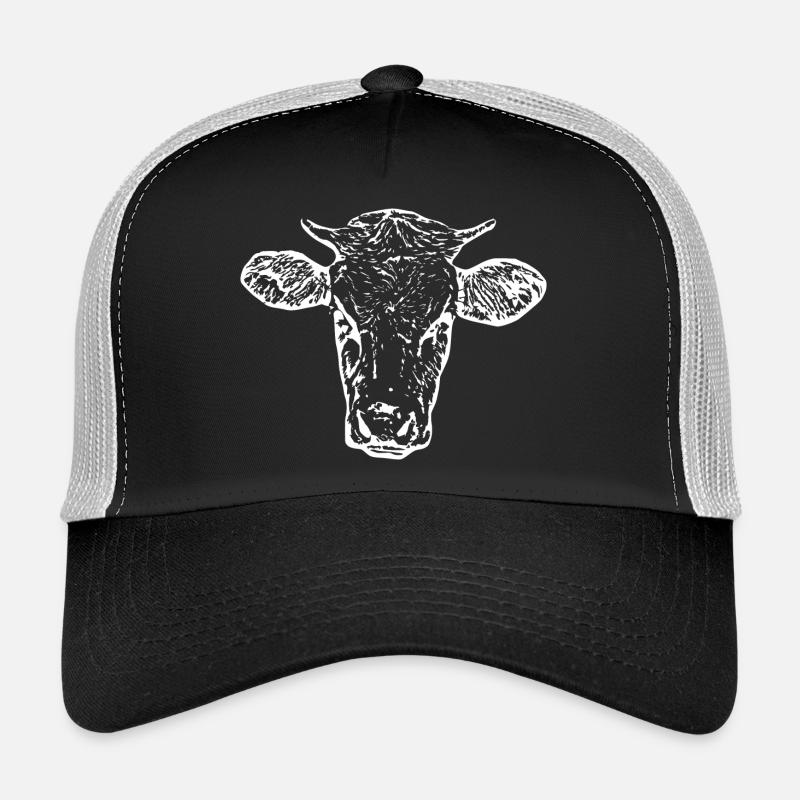 drôle vache tête de vache blanc cadeau fermier Casquette trucker 