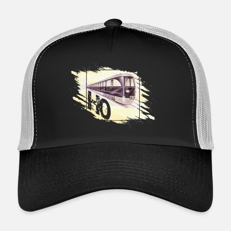 Modellbahn Spur H0 Design - Trucker Cap - Schwarz/Steingrau