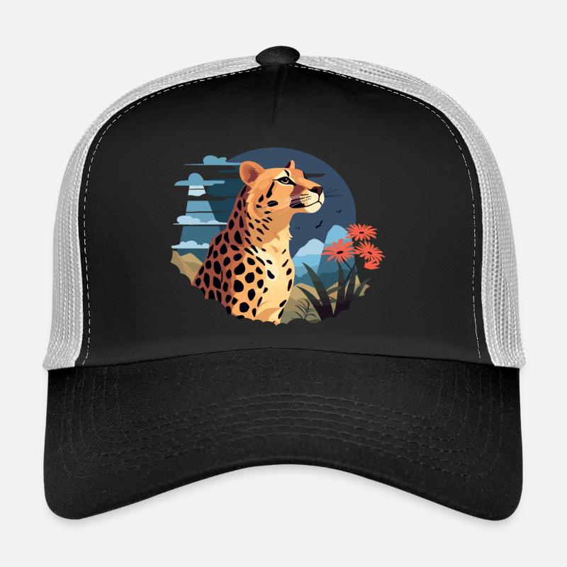 Leopard Portrait Tier Illustration TShirt Trucker Cap