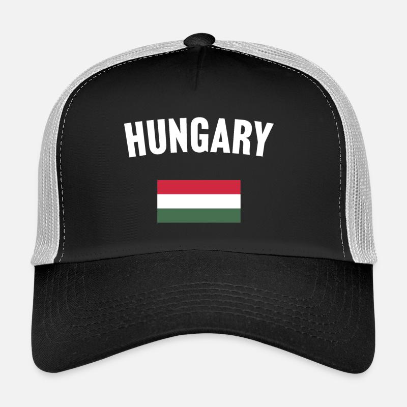 Ungarn Flagge - Trucker Cap - Schwarz/Steingrau
