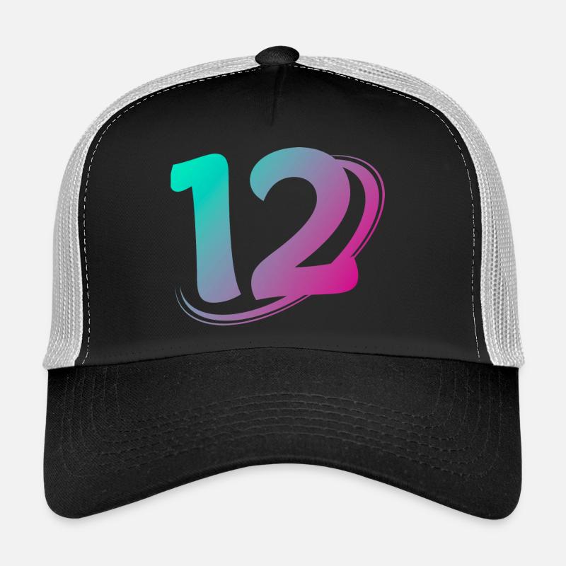 Numéro 12 multicolore Casquette trucker 