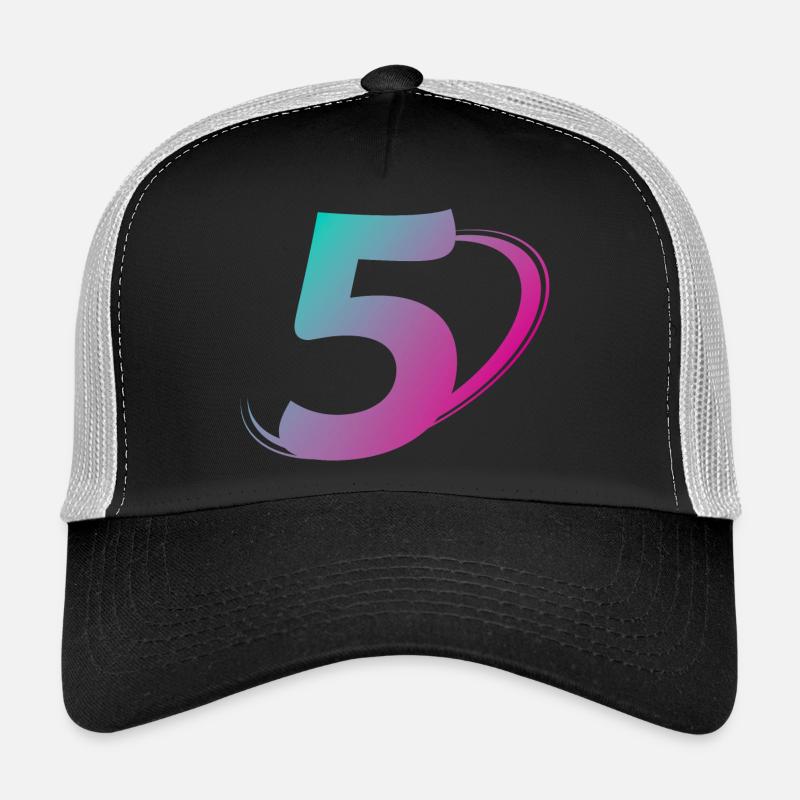 Numéro 5 multicolore Casquette trucker 