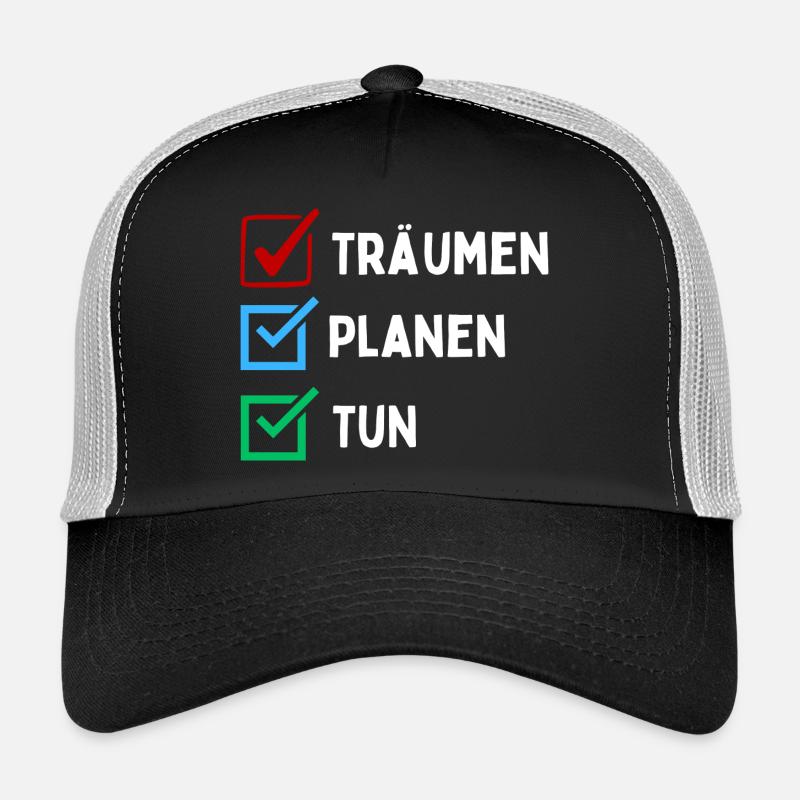 Plan de rêve faire liste de contrôle conception coloré rouge bleu Casquette trucker 