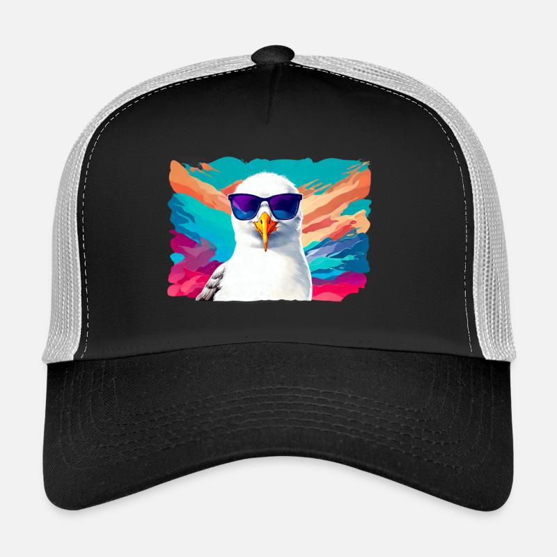 Lustige Möwe mit Sonnenbrille Trucker Cap