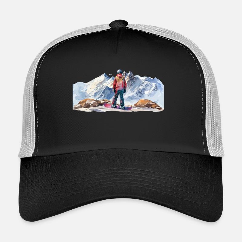 Snowboarder in den Bergen Snowboarder in the - Trucker Cap - Schwarz/Steingrau
