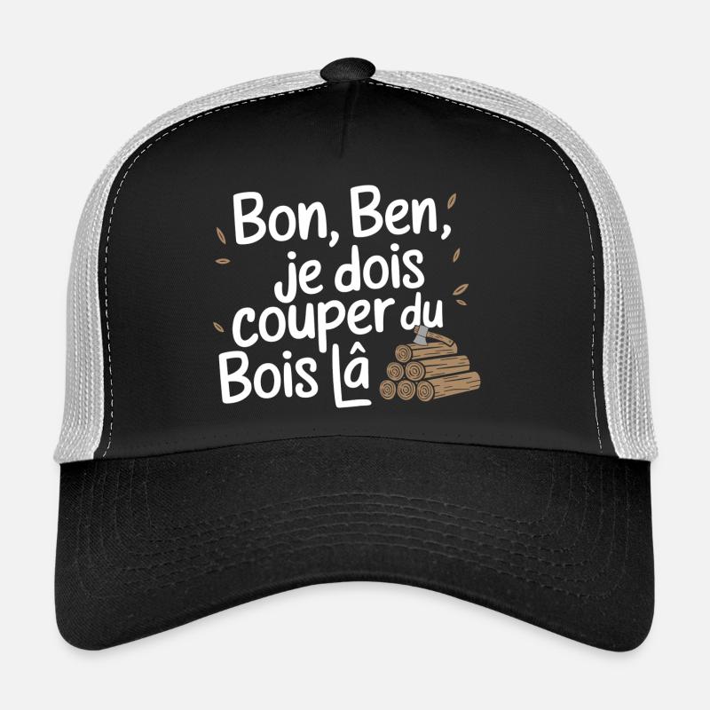 Bon Ben Je dois Couper du bois - Casquette trucker  - noir/gris pierre