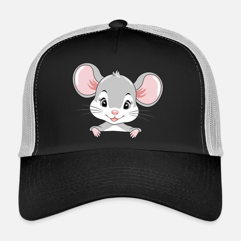 Mignon bébé souris qui regarde Casquette trucker 