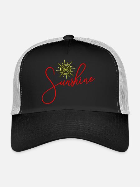 Icône du soleil du soleil - Casquette trucker  - noir/gris pierre - Devant