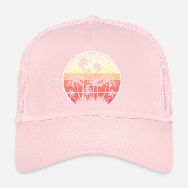 Coucher de soleil tropical Palmiers Silhouette Casquette trucker 