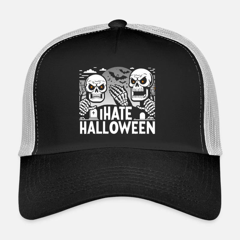 Dark Gothic Halloween Skeleton Design Trucker Cap
