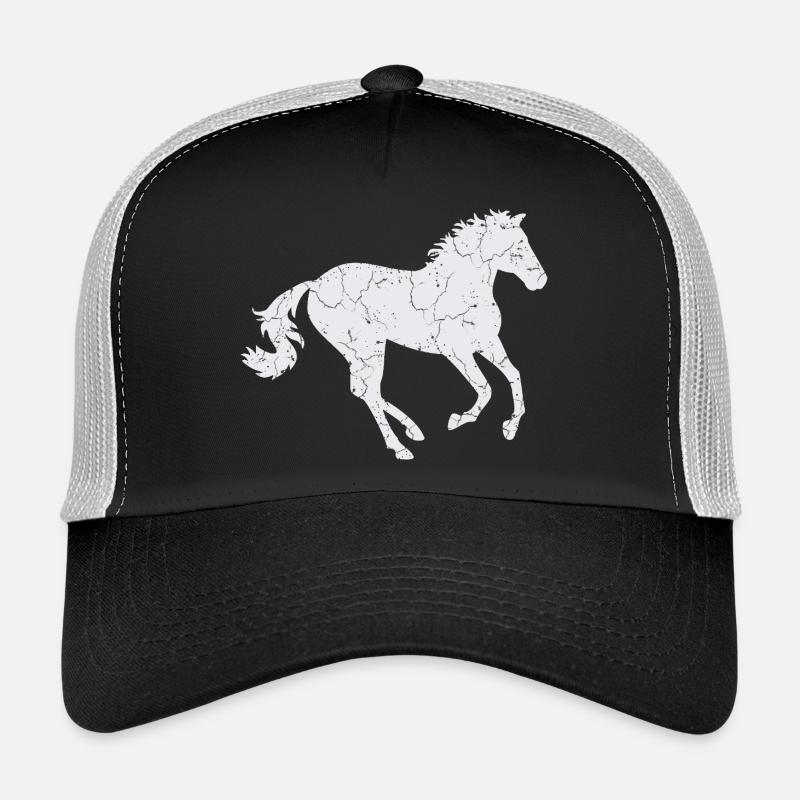 Cheval blanc au galop Casquette trucker 