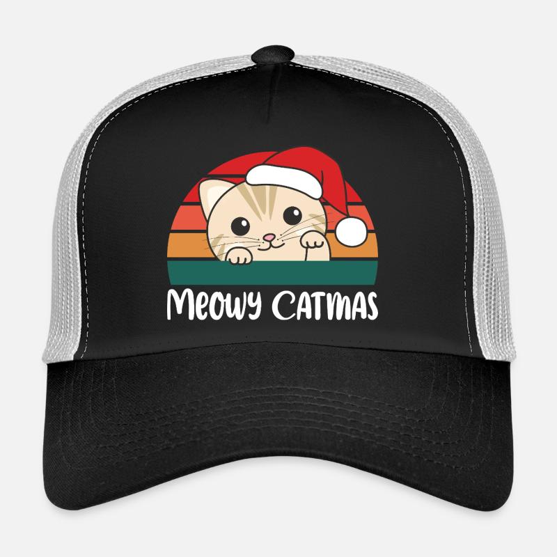 Joyeux Noël, drôle de jeu de mots sur les chats Casquette trucker 
