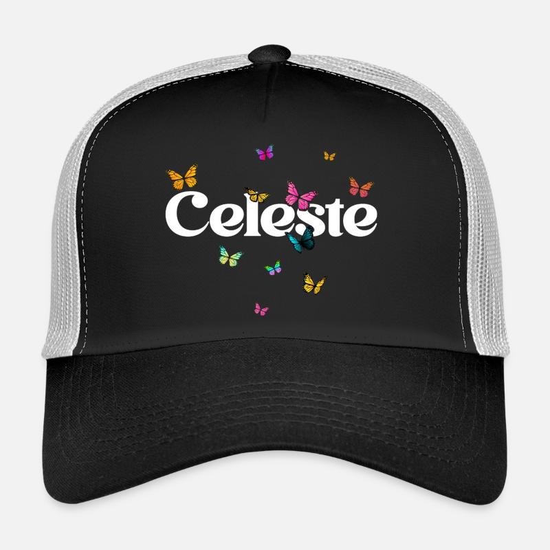 Schöner Mädchenname mit Schmetterlingen CELESTE Trucker Cap