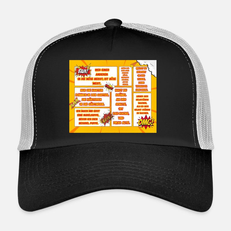 Dictons de style bande dessinée pour les encourageurs Casquette trucker 