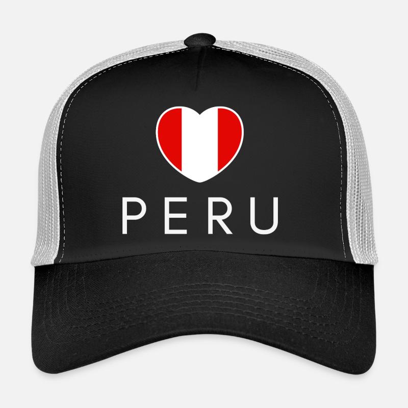 Heart with Peru flag, Peruvian pride Trucker Cap