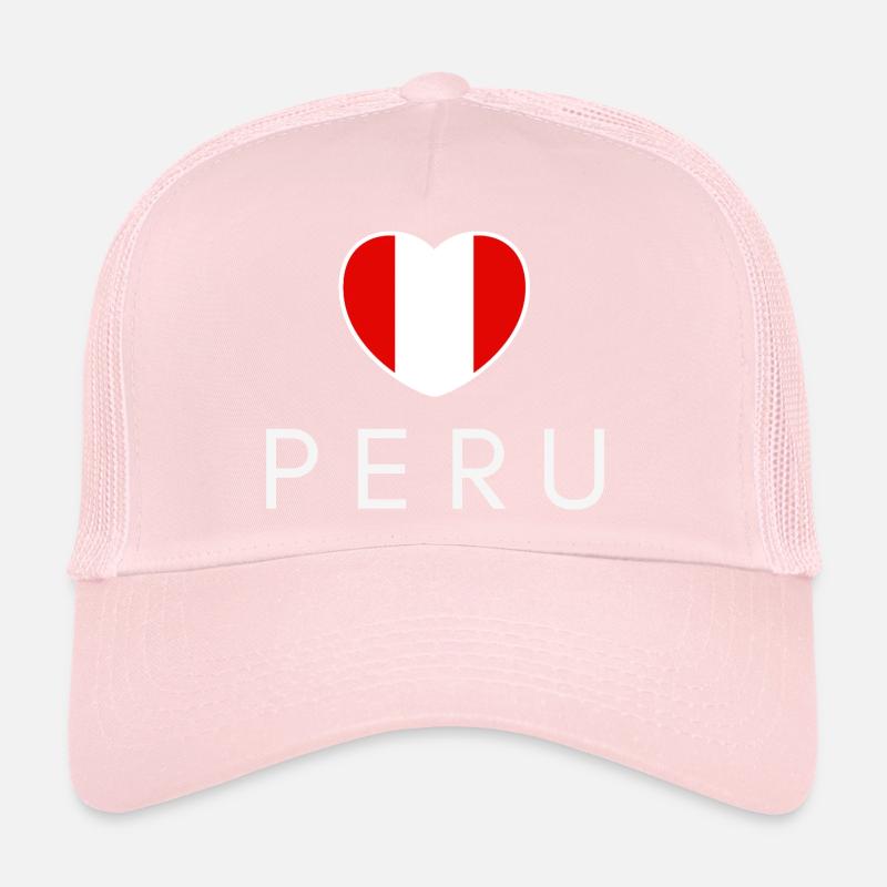 Cœur avec le drapeau du Pérou, fierté péruvienne Casquette trucker 