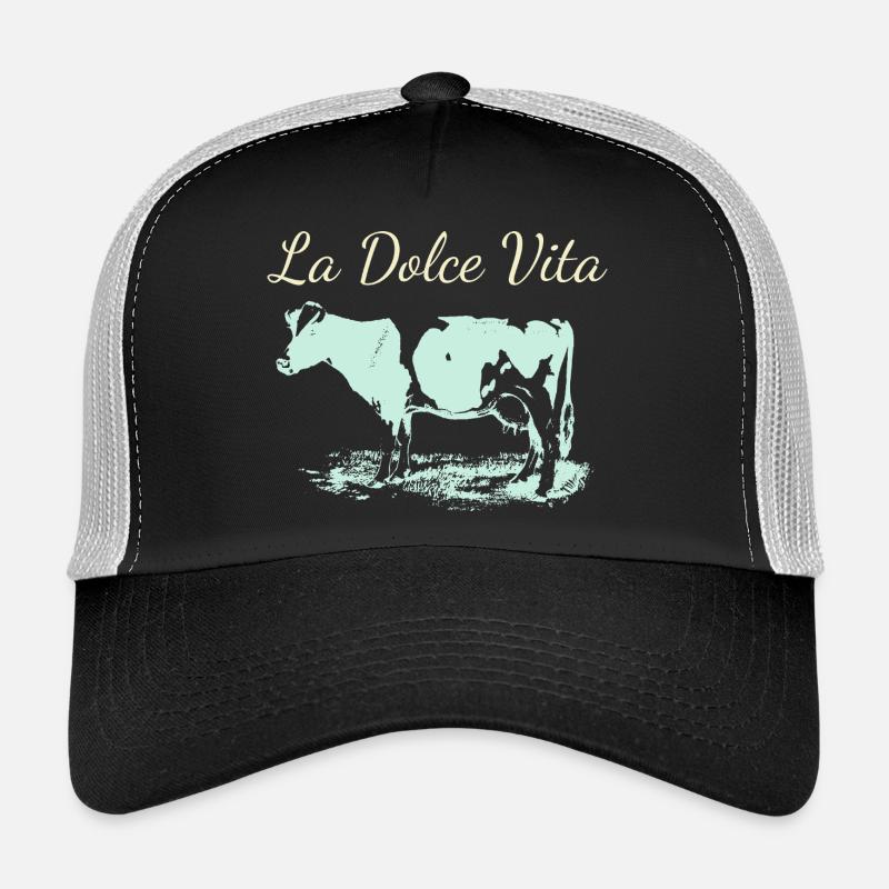 Dairy cow from La Dolce Vita in negative - Trucker Cap - black/stone grey