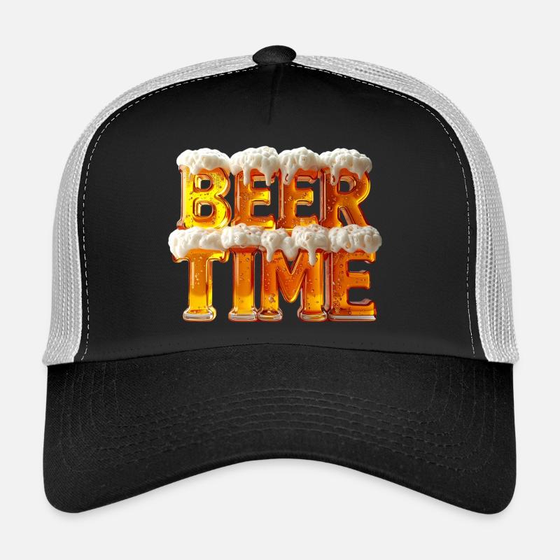 Beer Time - Lettres en verre à bière 3D avec mousse Casquette trucker 