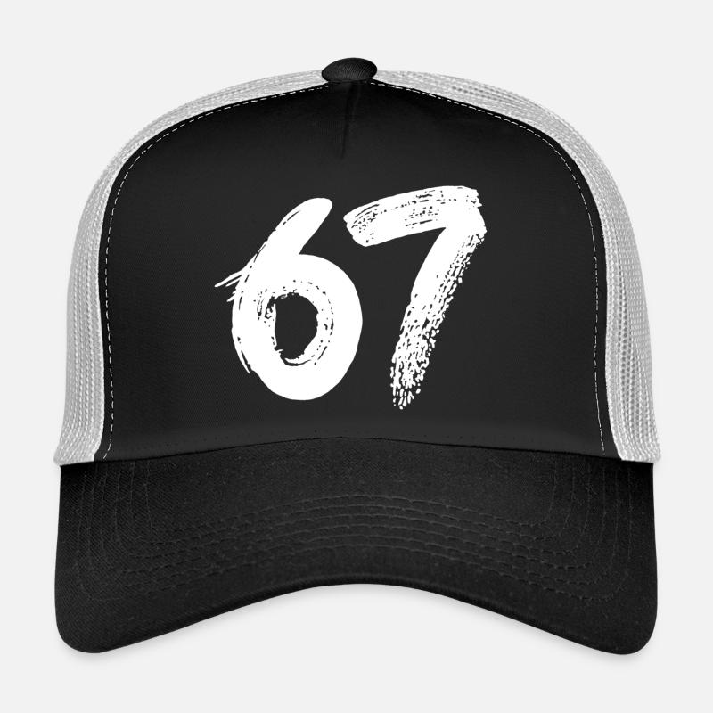 67 Weiße Farbe - Trucker Cap - Schwarz/Steingrau