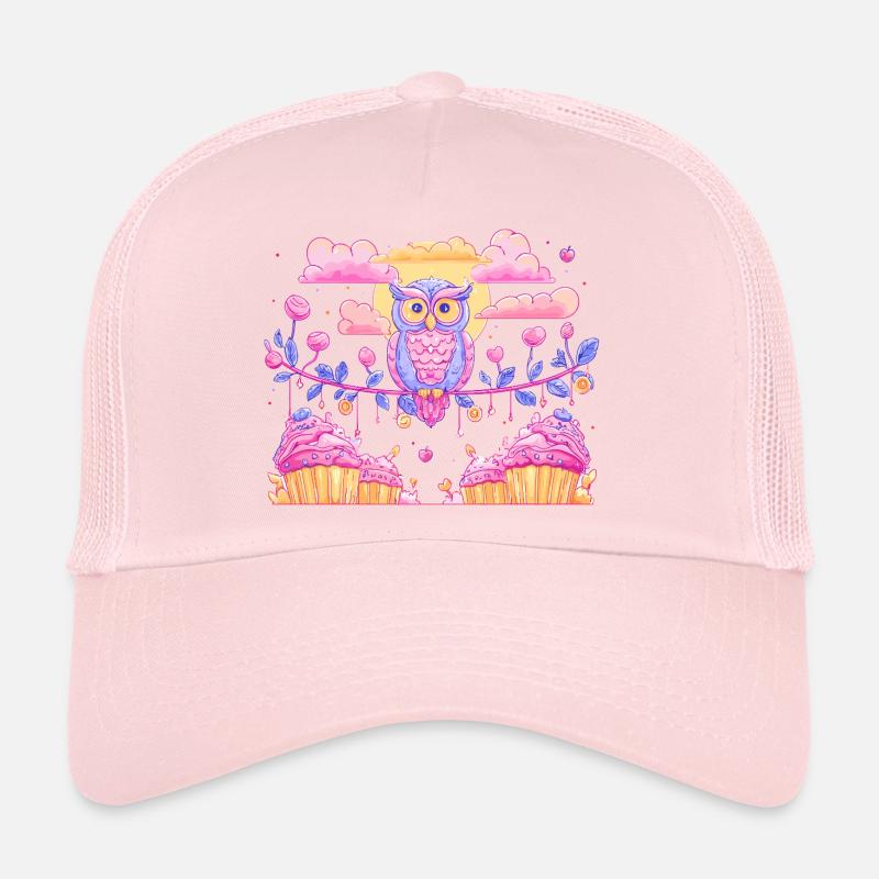 Pastel owl magic over cupcakes Trucker Cap