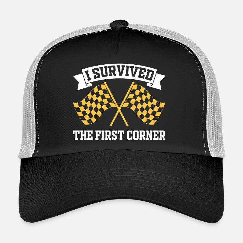 I Survived the First Corner Trucker Cap