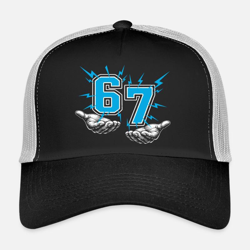 67 six seven - Trucker Cap - Schwarz/Steingrau