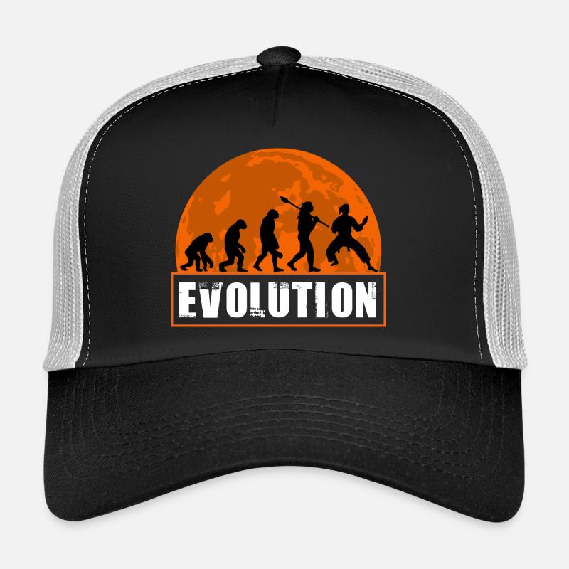 Évolution de l’homme Karaté Entraîneur de dojo d’arts martiaux Casquette trucker 