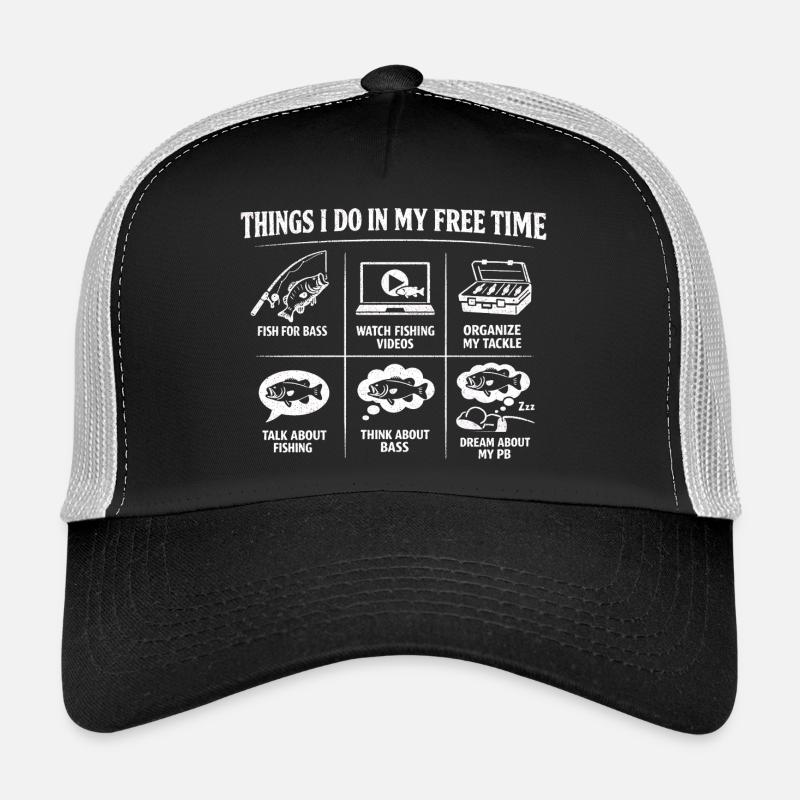 Activités que je fais pendant mon temps libre : pêche au bar Casquette trucker 