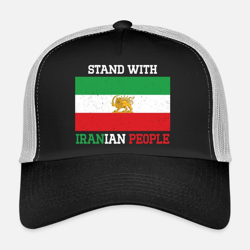 Stand mit dem iranischen Volksemblem - Trucker Cap - Schwarz/Steingrau