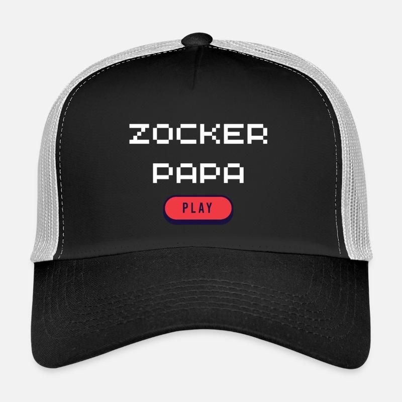 Zocker Papa - Trucker Cap - Schwarz/Steingrau