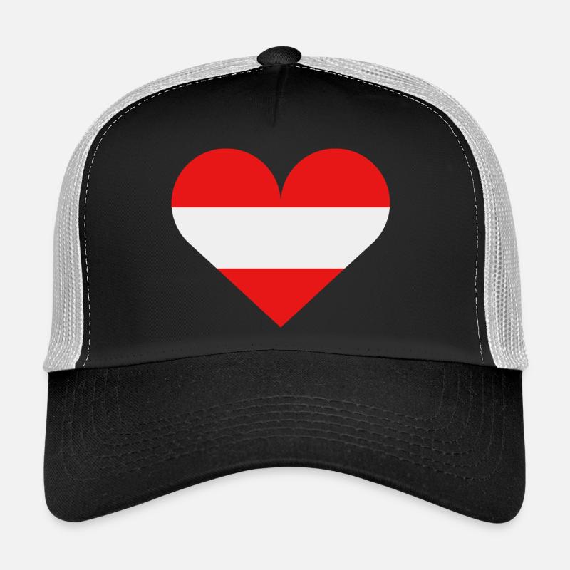 Drapeau du cœur de l’Autriche Casquette trucker 