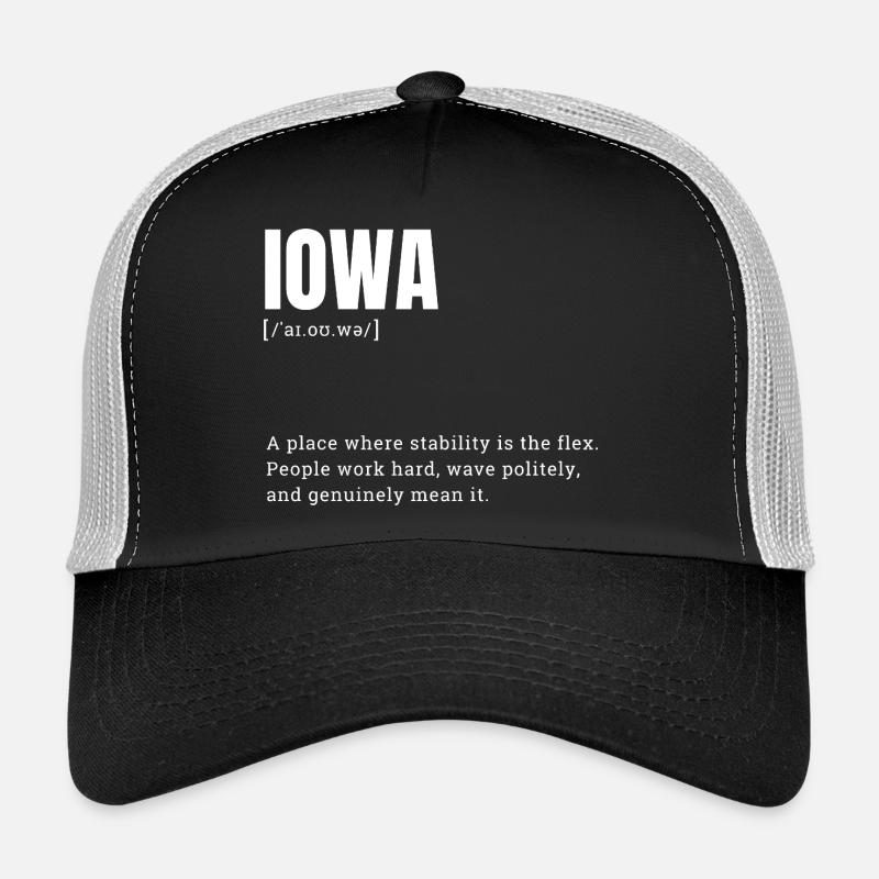 Déclaration typographique Iowa Bold Casquette trucker 