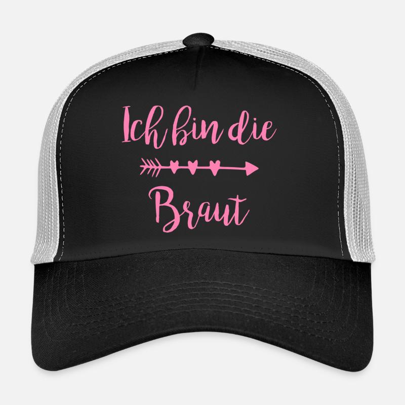 Ich bin die Braut Herzpfeil Script - Trucker Cap - Schwarz/Steingrau