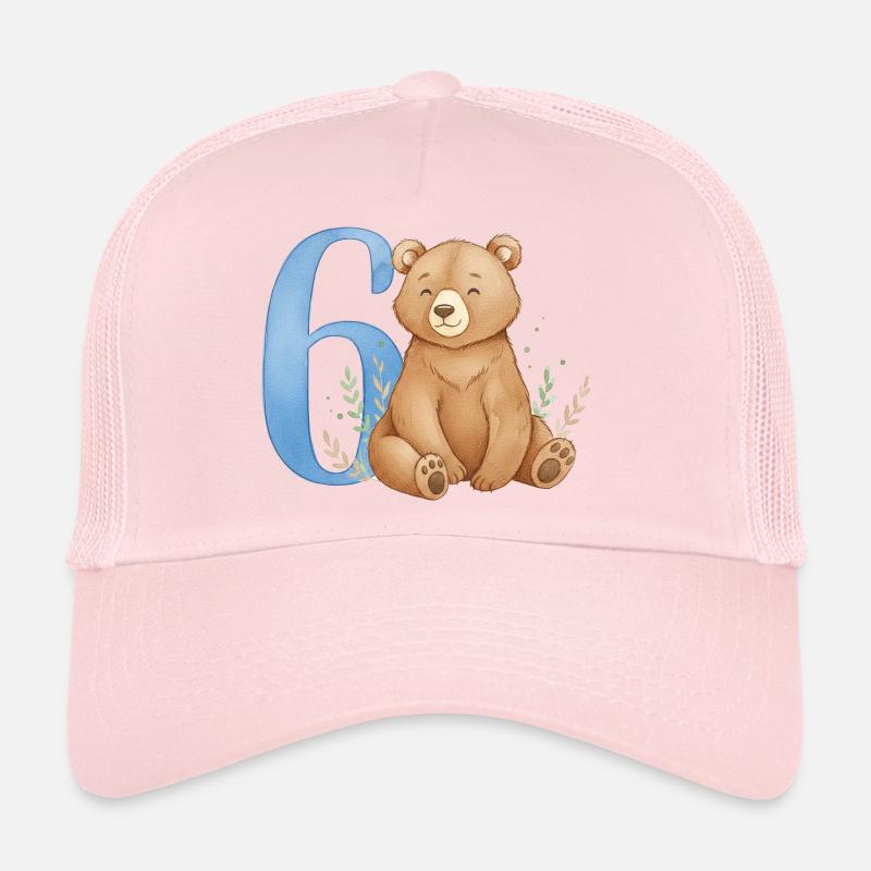 Ours aquarelle avec le numéro 6 Casquette trucker 