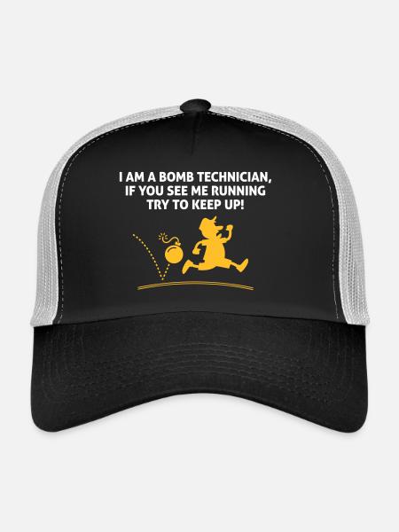 When A Bomb Squads Running, Follow Him! - Trucker Cap - black/stone grey - Front