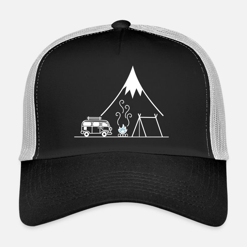 Lagerfeuer Camping Trip - Trucker Cap - Schwarz/Steingrau