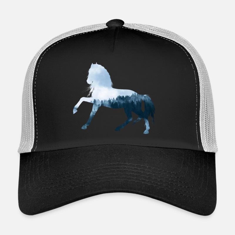 Pferd - Trucker Cap - Schwarz/Steingrau