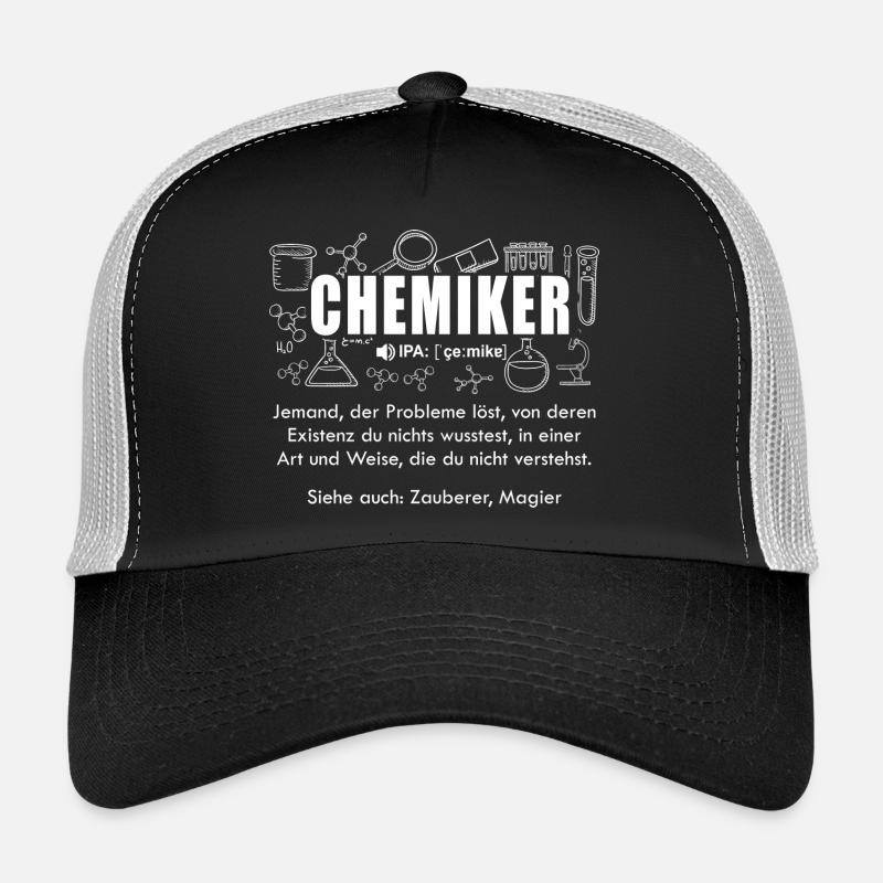 Chemiker Wörterbuch - Trucker Cap - Schwarz/Steingrau