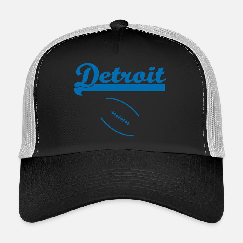 Detroit + Logo - Trucker Cap - Schwarz/Steingrau