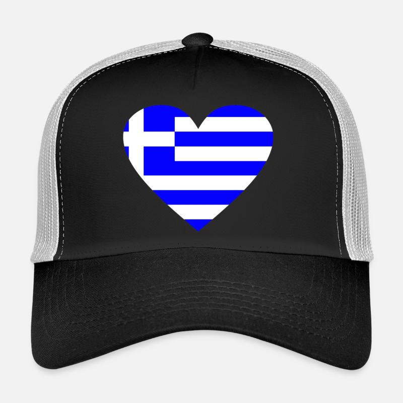 Griechenland - Trucker Cap - Schwarz/Steingrau