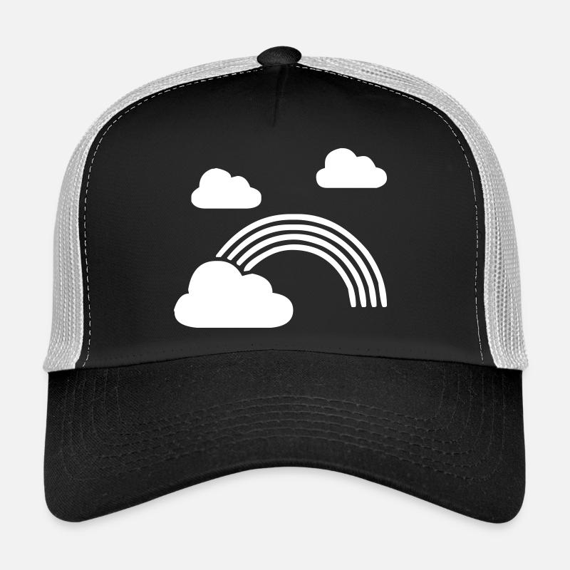 Regenbogen mit Wolken - Trucker Cap - Schwarz/Steingrau