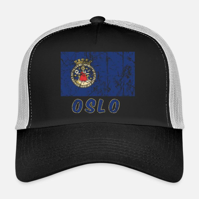 Oslo Norway flag vintage effect Trucker Cap