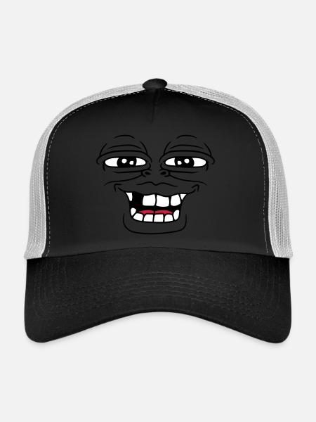 grenouille monstre visage drôle haesslich sourire za - Casquette trucker  - noir/gris pierre - Devant