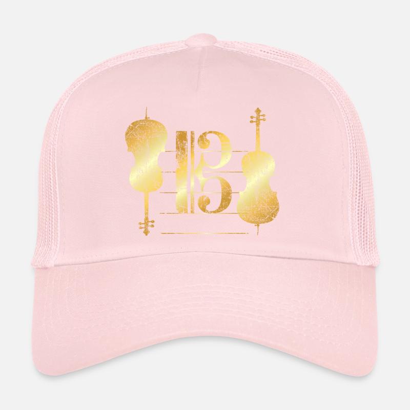 Tenor Clef & Cello (Violoncelle violoncelliste jaune d'or) Casquette trucker 
