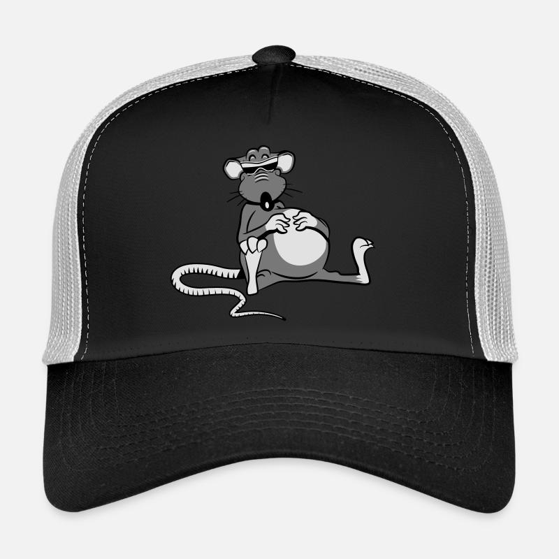 ratte satt müde sonnenbrille - Trucker Cap - Schwarz/Steingrau