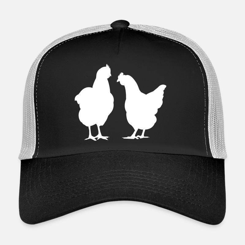 Chickens Hens Chicken Poultry Poultry - Trucker Cap - black/stone grey