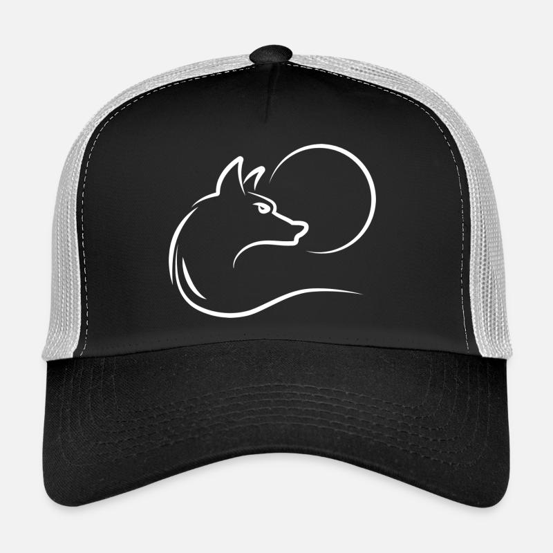 Wolf at full moon Trucker Cap