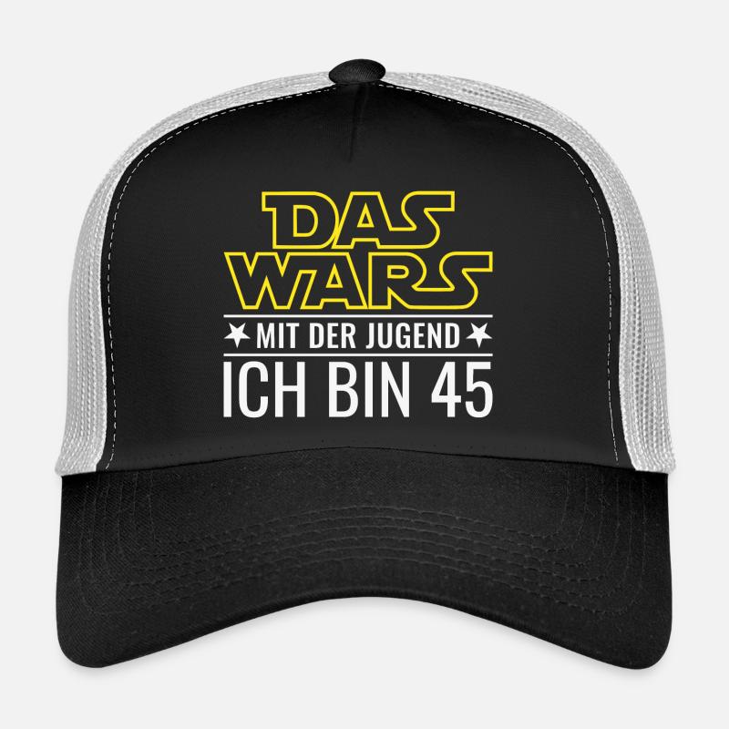 45. Geburtstag Das wars mit der Jugend Ich bin 45 - Trucker Cap - Schwarz/Steingrau