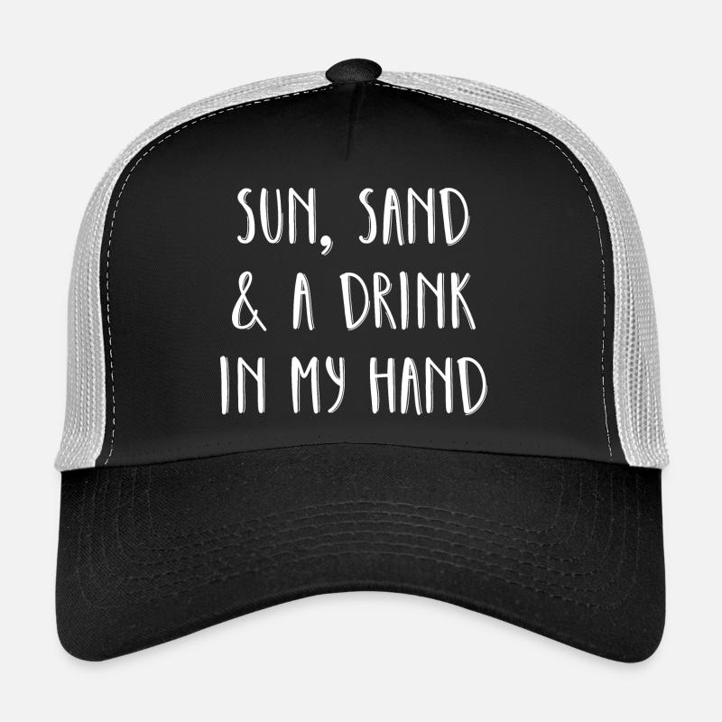 Du sable solaire et un verre à la main Casquette trucker 